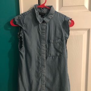 Chambray Ruffle shirt